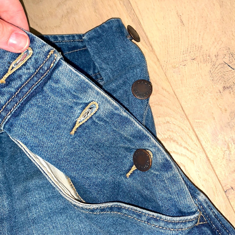 Free People Denim Overall Dress Size 2 - Picture 3 of 6